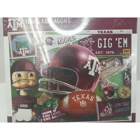 Texas A&M Aggies 500 Piece Puzzle 24"x18" Gig'Em Stadium Helmet Football A4 - Picture 6 of 9